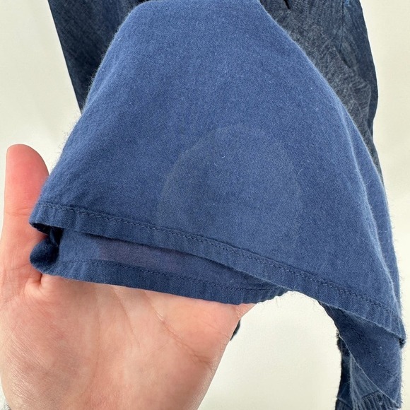 Vineyard Vines Blue Chambray Cotton V-Neck Sleeveless Fit & Flare Dress Size 4 - Picture 8 of 15